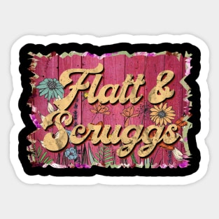 Classic Scruggs Personalized Flowers Proud Name Sticker